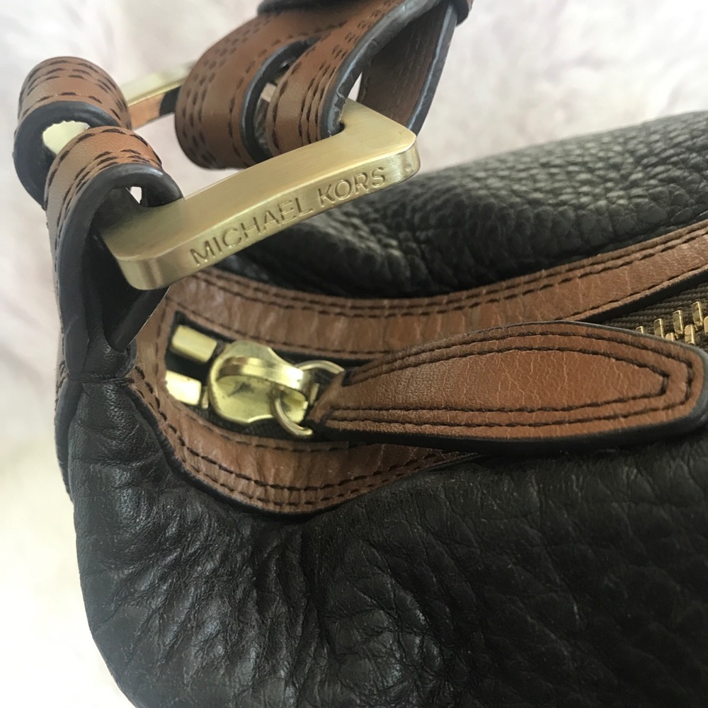 Vintage Michael Kors Harness brown tan pebbled leather purse - Picture 9 of 13